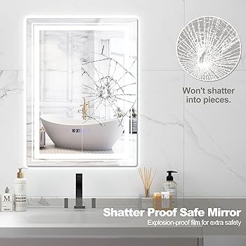 Q-store  Tangkula 20 x 28 Inch LED Bathroom Mirror, Wall Mounted